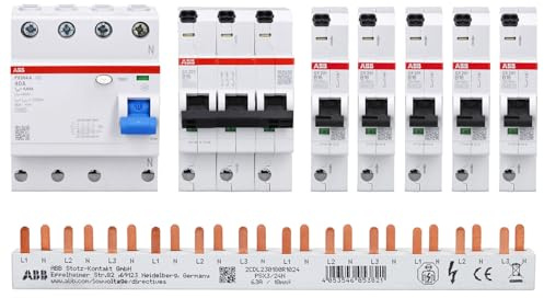 ABB FlexLine Set mit FI, Leitungsschutzschaltern und Phasenschiene