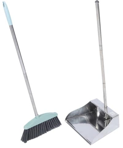 SHERCHPRY 1Set Broom and Dustpan Kit with Long Handle Efficient Floor Cleaning Tools for Home Office Comfortable Use Without Stooping Durable Easy Storage