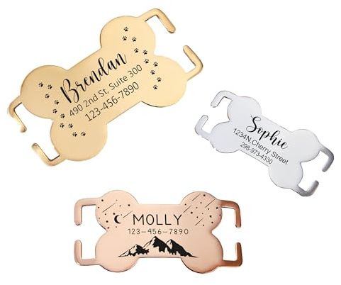 Hundemarke mit Gravur – Personalisierbare Hundemarken mit Gravur für Kleine und Mittelgroße Hunde – Hunde Marke & Adressanhänger Hund – Hundemarke Personalisiert mit Wunschtext