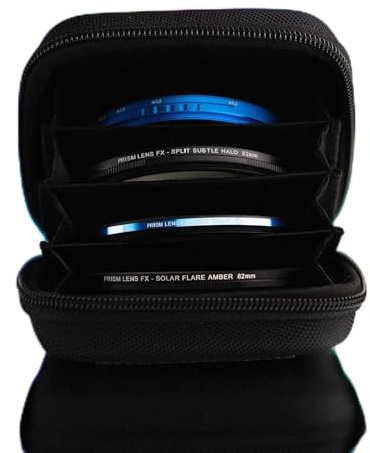 Prism Lens FX Multi-Filter Case | Small | Holds 5 Flat Filters (58mm–82mm) | Padded Protective Case for Dream & Starburst FX Filters | Slim Travel Design with Quick Access