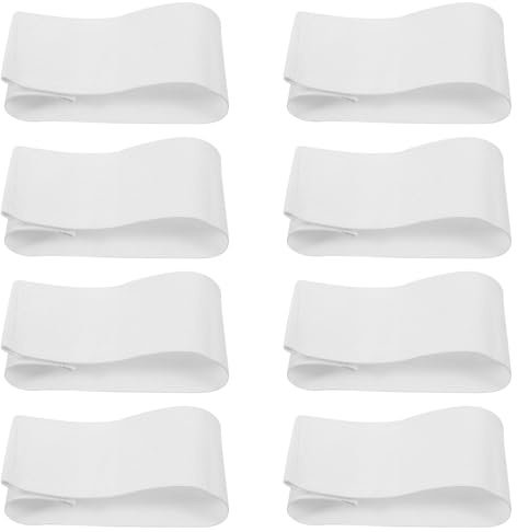 WOONEKY 8 Piezas Brazalete Blanco Brazalete De Fútbol Banda De Brazo De Fútbol Bandas del Capitán White