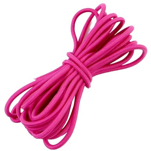 Banda Elástica de Costura Cuerda elástica de 20/40M, banda goma 5mm colores for diademas, cordones elásticos, zapatillas, pantalones, cordón, costura DIY De Coser(Pink 02,20Meters)