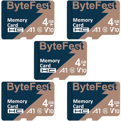 Lot de 5 cartes TF 4 Go Classe 10 avec lecteur multimédia MP3/MP4, GPS, caméra embarquée, téléphone et tablette