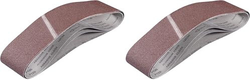 Einhell - Set di 6 nastri abrasivi originali (accessori per levigatrice a nastro, 3 nastri abrasivi per levigatrice a nastro, 100 x 914 mm, 1 P60, P80, P120)