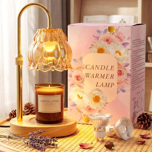 Molxss Candle Warmer Lamp with Dimmable Light & Timer, Electric Wax Melting Lamp for Scented Candles, Home Fragrance Lighting, Perfect for Anniversary Birthday Housewarming Gifts