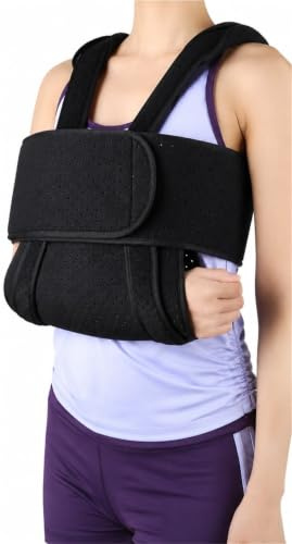Justerbart Armstöd för Sömn och Återhämtning, Stabiliserande Axelbandage för Rotatorkuff, Fraktur och Ledskador, Passar Höger och Vänster Arm, Mjuk Axelrem