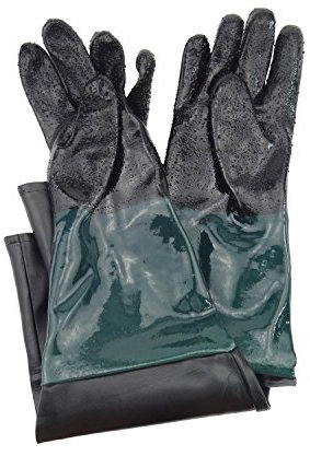 Jewboer 23.6 Rubber Sandblasting Sandblaster Gloves for Sandblast Cabinets