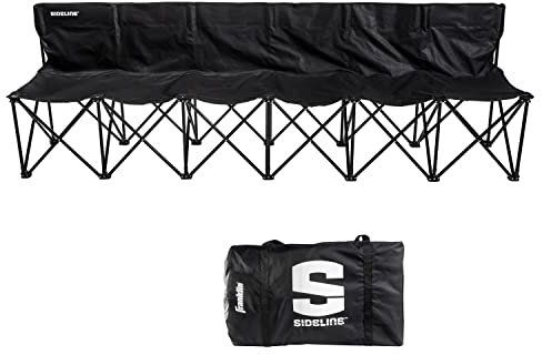 Franklin Sports Sideline Team Bank – 6 Personen – faltbare Sportbank mit Tragetasche – einfache Montage – Pop-Up – zusätzliche Stahl-Stützstangen sorgen für zusätzliche Stabilität
