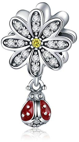 Rose Charm argent sterling 925 Fleur Charm cœur Amour Charm anniversaire Charm pour bracelet à breloques Pandora