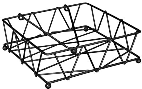 HOME DECO FACTORY CMKA2476 SERVILLETERO ALAMBRE C/SOLAPA, Metallo, Nero, Taglia Unica