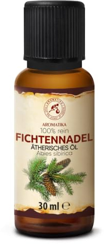 Aceite Esencial de Aguja de Abeto 30ml - Abies Sibirica - Aroma de Navidad - Aroma de Coníferas para Sauna - Cuidado Cuerpo - Bienestar - Masaje - Difusor - Fragancia en Habitación