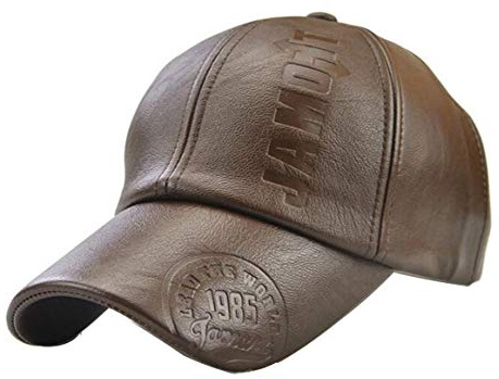 Herren Leder Cap Schirmmütze Kappe PU Leder Baseballmütze Winter mit Schirm