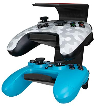 The IRIS - Under Desk Dual Universal Game Controller Mount Holder Hanger for XBOX ONE, SERIES X, PS5, PS4, PS3, SWITCH, STEELSERIES Gamepad & More, No Screws by Brainwavz