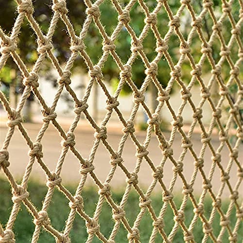 Sicherheitsnetz aus Hanfseil, dekoratives Seil, dekoratives Seil, Geländer, Hanfnetz, Spielplatz, Kletternetz, Treppe, Fallschutz, Netz, Decken-Dekoration, Netz, Isolierung, Hanfseil, 4 x 4 m