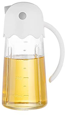 KUCOCOSNEH Lot de flacons d'huile et de vinaigre en verre transparent avec graduation Blanc 400 ml