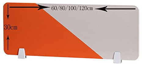 BcofoA Schreibtisch-Trennwand, Schreibtisch-Trennwand, Tropfenabscheider, 30 cm hoher Hustenschutz, Verschiedene Breiten. (Color : Orange, Size : 30 * 120cm)