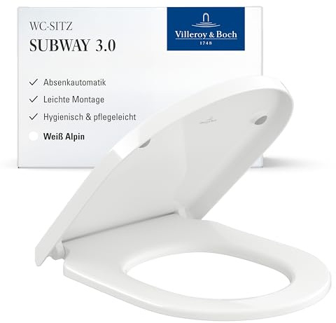 Villeroy & Boch Subway 3.0 WC Sitz mit SoftClosing und QuickRelease 374 x 438 mm 8M42S101, Farbe:Weiß-Alpin