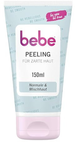 bebe Peeling für zarte Haut 150 g, sanfte Gesichtsreinigung mit Aprikosenextrakt und -Duft, gründliche Hautreinigung für normale Haut und Mischhaut