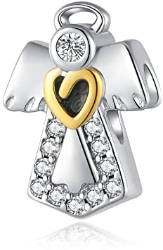Alstiva Familie Freundschaft Liebe 925 Sterling Silber 5A Zirkonia Charm Anhänger für Armband Charm Bead Pendant für Europäische Armbänder Halsketten Schmuck Geschenk für Damen Frauen