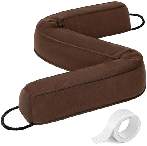 Comfyanno 38” Weighted Under Door Draft Stopper, Fits Front, Bedroom, Interior Door, Easy to Install, Block Cold Air Draft from Bottom Door, 2.2lb, Fits Door Gap up to 3”, Brown