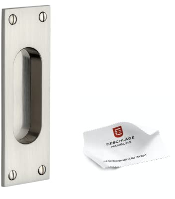 Beschläge Hamburg Schiebetürmuschel Bauhaus SM 216-970 MMN - Schiebetürbeschlag für Schiebe-Türen mit Griffmuschel, matt vernickelt, 1 Stück