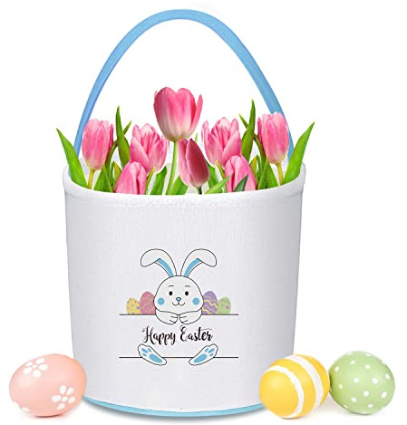 Leesgel Osterkörbe für Kinder, Ostergeschenke Korb für Osterei Jagd Spiele, Osterhasen Dekorationen Leere Boxen Eimer Taschen für Ostern Leckereien Spielzeug Handwerk Party Deko Bevorzugungen - Blau