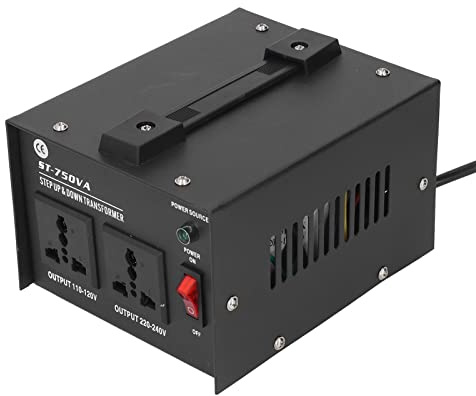 Convertidor de Voltaje 750W Transformador 110V a 220V Universal, Transformador Elevador Reductor para Viaje y Uso Doméstico, Adaptador de Corriente Multivoltaje Compacto y Portátil
