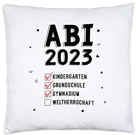 Hey!Print Abitur 2023 Weltherrschaft Kissen Inkl Füllung Abitur Abi Abiprüfung Geschenkidee