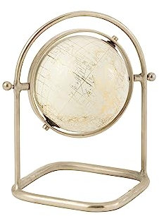 J-Line Weltkugel - Metall/Papier - weiÃŸ/Gold - klein
