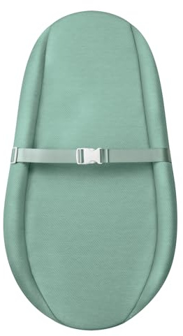 Contoured Changing Pad with Soft & Washable Cover, Waterproof Lining Foam Baby Changing Table Pads for Dresser Top, Secure with Security Strap and Two High Curved Sides, 32”×16”, Sage Green
