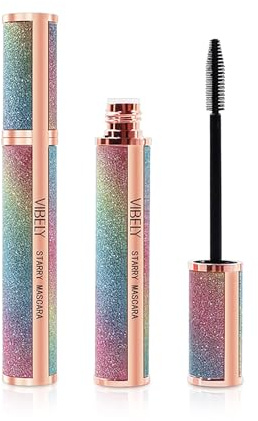 2pcs Mascara Damen Schwarze Wimperntusche Extra Lange Wimpern langlebig Wasserdicht Verlängerung Verdickung Mascara Kein Verschmieren Natürlich