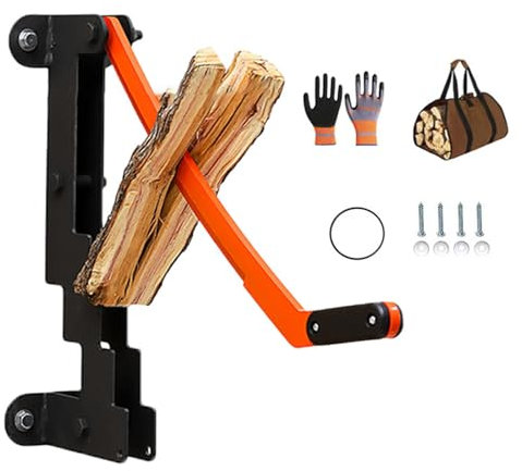 ciciglow Wall Mounted Kindling Splitter for Wood, Portable Carbon Steel Log Splitter Manual Firewood Cutter for Indoor Outdoor Camping Backyard Barbecue Picnic