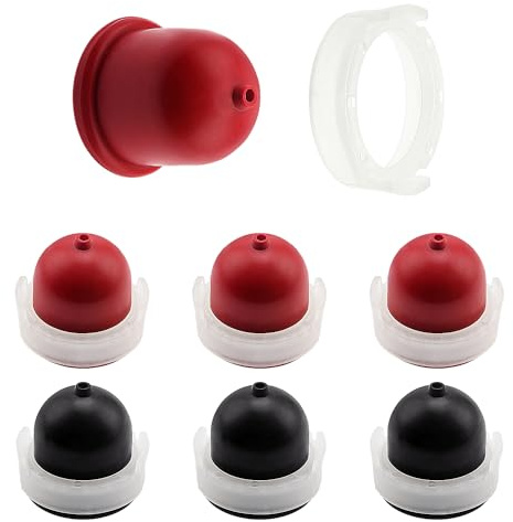 VooGenzek 6 PCS Carburettor Primer Bulb Compatible with Briggs & Stratton Engines 694395 496115 4180 5085 Lawn Mowers Parts (Red + Black)