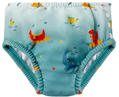 HiABsee Reusable Swim Nappy UPF 50+ Washable Baby Swimming Nappies Pants for Baby Toddler Boys Girls (Dinosaur, 18-24M)