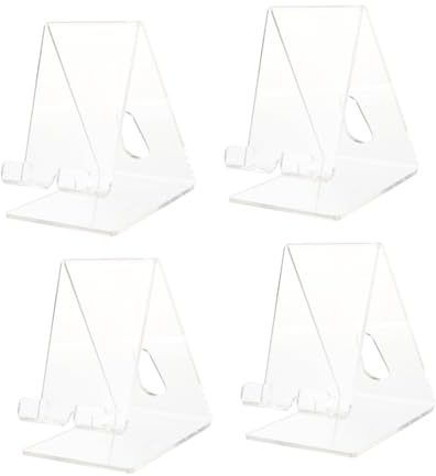 HEMOTON 4 Stück transparenter Telefonhalter Handyständer Telefonhalter aus Acryl Transparenter Handyhalter Handyhalterung für den Schreibtisch Ausstellungsregale Handyhalter aus Acryl