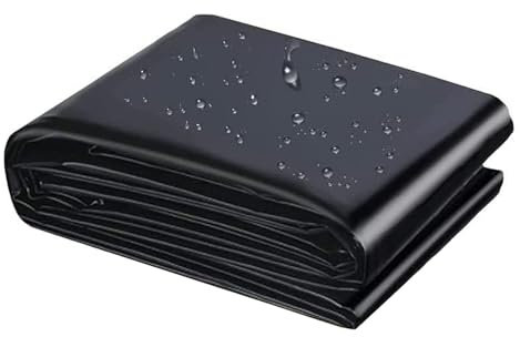 Gaommini Black Pond Liner Waterproof Pond Lining 1x6m 3x7m 4x4m 5x8m 6x10m, Fish Ponds Membrane for Outdoor Koi Ponds and Water Garden - HDPE 0.2mm Thick Underlay(5x8m(16.4x26.2ft))