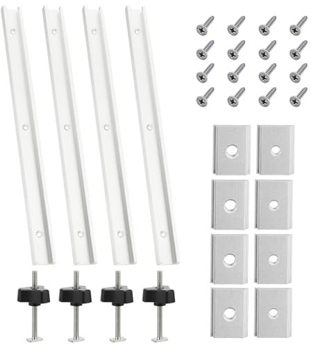 T-Nut-T-Rack-Gehrungsschienen-Spannwerkzeug, 400 mm, 30 Führungsarten mit M8/M6-Schieber, für Holzbearbeitung, Oberfräse, Tischsäge, Werkzeug, 4 Stück