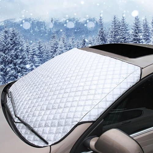 ZOCONE Voiture Protege Pare Brise Givre, Protection Pare Brise Hiver Repliable, Couverture Pare Brise Voiture Hiver, Universelle Bache Pare Brise Anti Givre pour Givre et Neige,Poussière(150 x 100cm