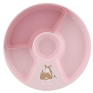 Mepal Mio Avdelad Tallrik, Höga Kanter Med Hörn För Enkel Skopning, Halkfri Bas, Inkluderar Avtagbart Fack För Att Skapa 2, 3 Eller 4 Sektioner, Mikrovågssäker, Solsken & Regnbåge