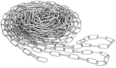 Generisch Absperrkette Silber 2 Glieder 25' lang Kabel Sicherheitsbarriere Vorhängeschloss verzinkt System sparkasten sicherheitskette Eisenkette Kettenglieder galvanisiertes Eisen Silver