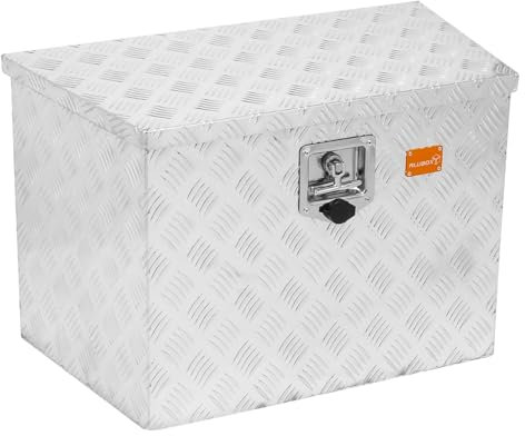ALUBOX Riffelblech Deichselbox XL für PKW Anhänger - Anhängerbox 1,5 mm Aluminium 72/60 x 46 x 39 cm