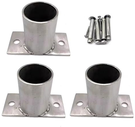 GFLPSQIA Round Fence Post Floor Flange, 2 3 4 5 6 10 Pieces Post Brackets 20 15 10 6 CM Concrete/Wood Columns/Pergola/Deck, Metal Stainless Steel Base Anchors with Screws(3 pcs,Dia 150 mm/5.9 in)