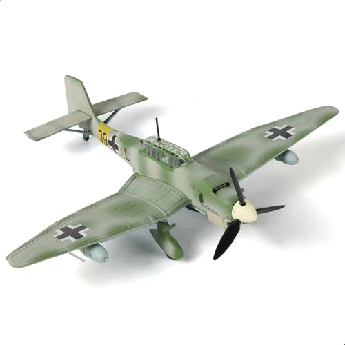 SEBUNAS 1/72 Échelle STUKA (Peinture Verte) Modèle d'avion de Chasse de la Seconde Guerre Mondiale Kit de modèle d'avion Militaire en métal moulé sous Pression pour Collection Adulte ou Cadeau