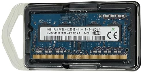 Memoria RAM DDR3L SODIMM, 4GB, 1600 MHz, PC3L-12800S, 204 Pines, CL11, 1.35V para Ordenador Portátil Notebook Laptop