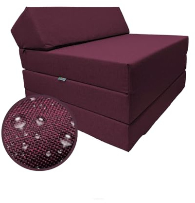 FORTISLINE Campingmatratze 200x70x10 cm mit Kopfteil - Faltbare Klappmatratze für Wohnwagen, Wohnmobil und Caravan, 3-teilig, wasserabweisend, Reisematratze, Gästematratze, Oeko-TEX