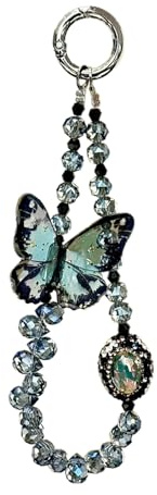 XFSRG Handykette Schmetterlinge Strass Anti-Drop Handyanhänger | Charms Anhänger Kurz Niedliche Handyschmuck für Mädchen und Damen