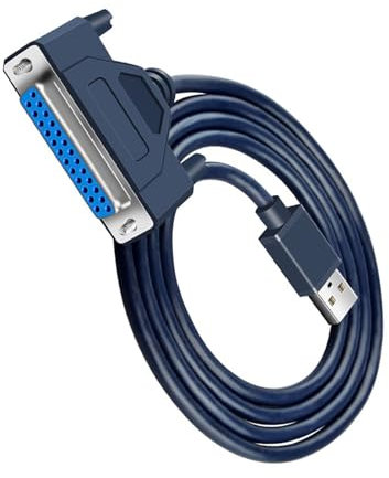 SELVFZ Cable de puerto paralelo USB 2.0 a DB25 de 25 pines 1248 25 pines adaptador de impresora paralelo USB a puerto DB25