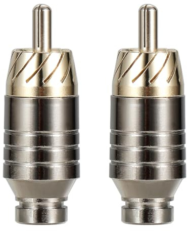 Greluma 2 Stk Vergoldete männliche Cinch Stecker, Cinch Audio und Videobuchse