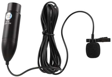 Saluaqui Microfono Lavalier, Riduzione del Rumore Direzionale Omni a 48 V, Microfono Mono Mono Xlr per la Registrazione intervista