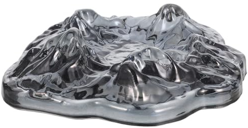 Zerodeko Cenicero de Cristal con Diseño Glaciar Resistente al Viento para Interiores y Exteriores Portátil y Compacto para Oficina Balcón y Mesas de